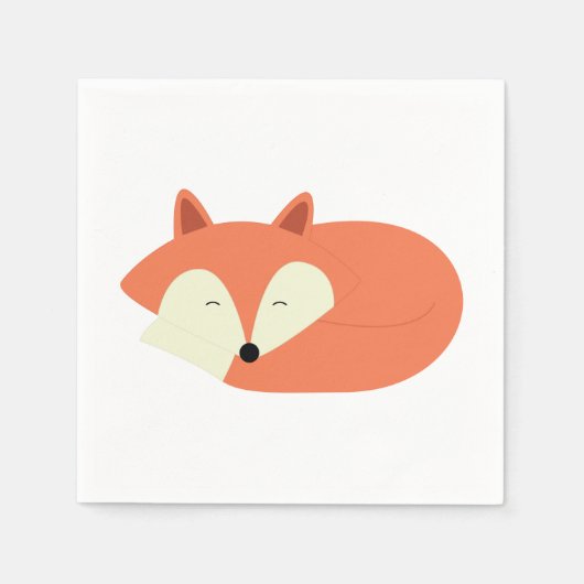 Serviette En Papier Renard rouge endormi (Devant)