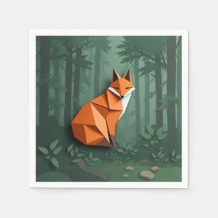 Serviette En Papier Renard Style Origami