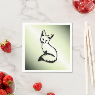 Serviette En Papier Renard vert