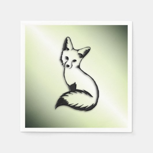 Serviette En Papier Renard vert (Devant)