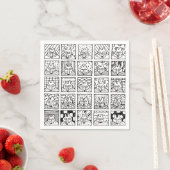 Serviette En Papier Renards de dessin animé visages carrés dessin (En situation)