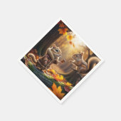 Serviette En Papier Rencontre avec Chipmunk dans un bois d'automne (Coin)