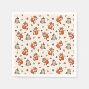 Serviette En Papier Rencontre avec les renards et les hiboux dans les