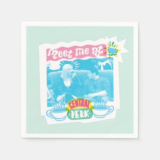 Serviette En Papier Rencontre-moi au Central Perk Graphique Neon (Devant)