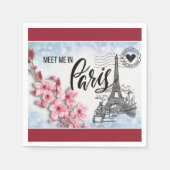 Serviette En Papier Rencontrez-moi à Paris Cocktail Napkin (Devant)