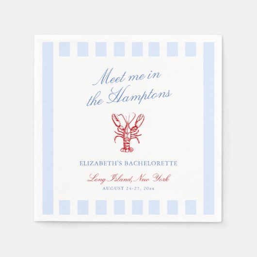 Serviette En Papier Rencontrez-moi dans la Bachelorette Hamptons (Devant)