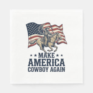 Serviette En Papier Rendez à l'Amérique son cow-boy Patriote Chemise W