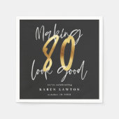 Serviette En Papier Rendre 80 belle or anniversaire serviettes (Devant)