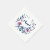 Serviette En Papier Rendre rose et bleu Floral serviettes en couronnes (Coin)