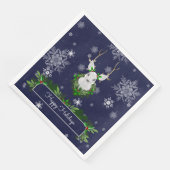 Serviette en papier Renne Bleu (Coin)