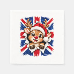 Serviette En Papier Renne de Noël britannique