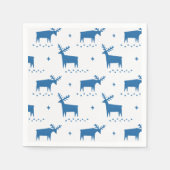 Serviette En Papier Rennes de Noël. Motif d'animaux de la forêt bleue (Devant)