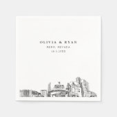 Serviette En Papier Reno Arch Skyline Mariage Papier Cocktail Napktail (Devant)