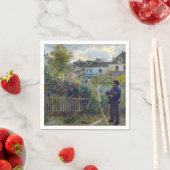 Serviette En Papier Renoir - Claude Monet Peinture dans son jardin (En situation)
