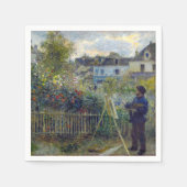 Serviette En Papier Renoir - Claude Monet Peinture dans son jardin (Devant)