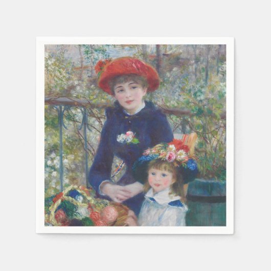 Serviette En Papier Renoir Deux Soeurs Terrasse Français Impressionnis (Devant)