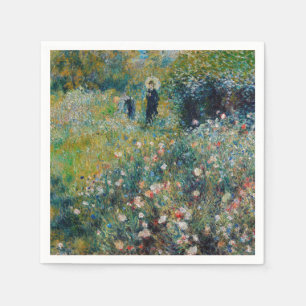 Serviette En Papier Renoir - Femme au parasol dans un jardin