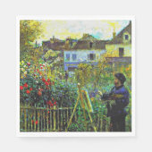 Serviette En Papier Renoir - Monet Peinture dans son jardin, (Devant)