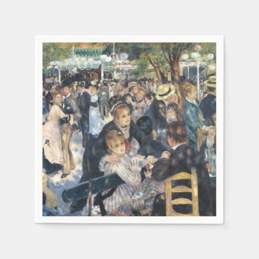 Serviette En Papier Renoir Moulin Danse Galette Party (Devant)