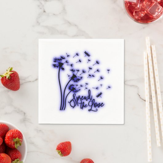 Serviette En Papier Répandre Les Dandelions Amoureux et les libellules (En situation)