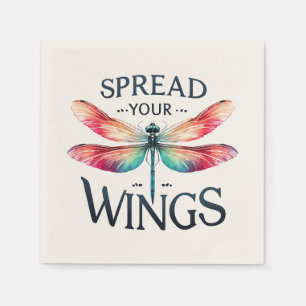Serviette En Papier Répandre vos ailes - libellule artistique