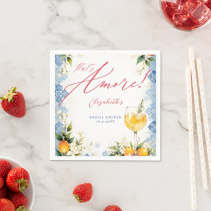 Serviette En Papier Repas de Mariage Thème Italien C'est l'Amour