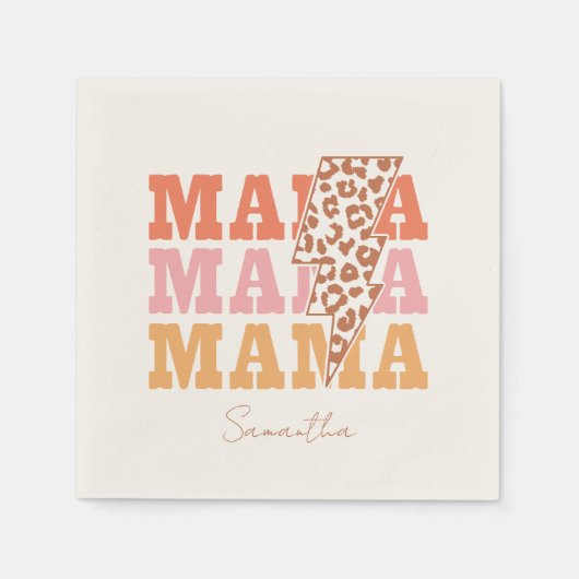 Serviette En Papier Répétition Rustique "Mama" (Devant)