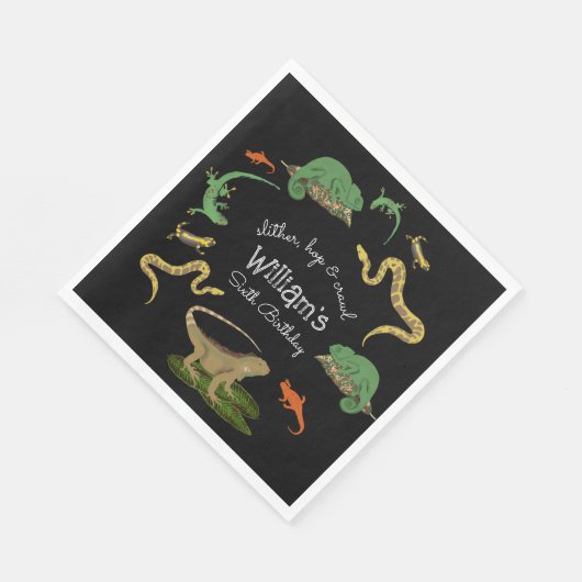 Serviette En Papier Reptile, Lizards Amphibiens Parti Anniversaire de  (Coin)