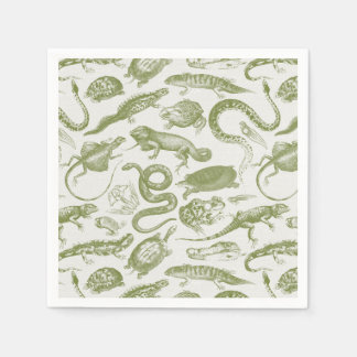 Serviette En Papier Reptiles et Amphibiens Animaux Motif Goblincore