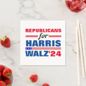 Serviette En Papier Républicains pour Harris Walz Red Blue (En situation)