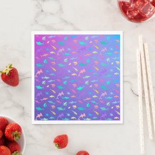Serviette En Papier Requin coloré sous la mer School Party