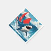 Serviette En Papier Requin dans l'océan (Coin)