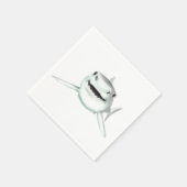 Serviette En Papier requin d'aquarelle souriant gris vert vert animal  (Coin)