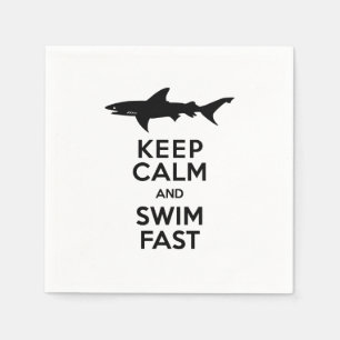 Serviette En Papier Requin - Gardez le calme et nagez vite