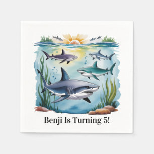 Serviette En Papier Requin sous la mer Garçon Anniversaire