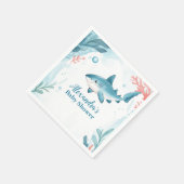 Serviette En Papier Requin sous l'océan marin Animaux (Coin)