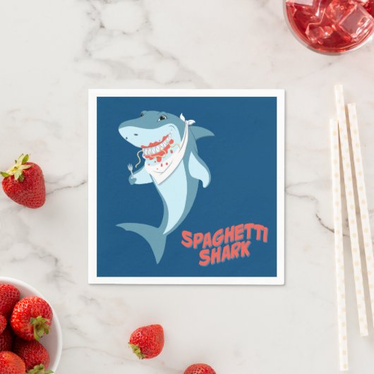 Serviette En Papier Requin spaghetti (En situation)