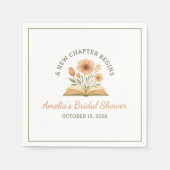 Serviette En Papier Réserver Fête des mariées à thème - Aquarelle Flor (Devant)