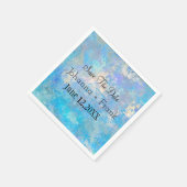 Serviette En Papier Réservez la date | Bleu (Coin)