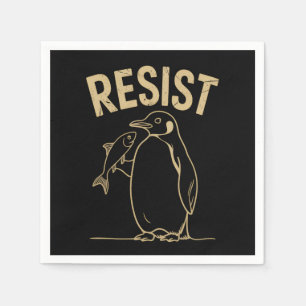 Serviette En Papier Résister aux activistes des pingouins Manifestatio