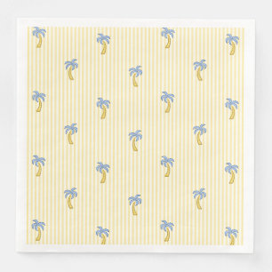 Serviette En Papier Résort côtier Palmier Rayures Amalfi Limoncello