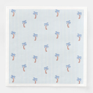 Serviette En Papier Résort côtier Palmier Rayures Egée Azulejo