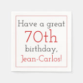 Serviette En Papier Respectable 70e Anniversaire Papier serviettes (Devant)