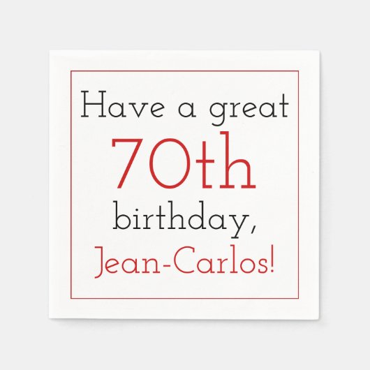 Serviette En Papier Respectable 70e Anniversaire Papier serviettes (Devant)