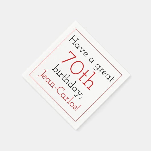 Serviette En Papier Respectable 70e Anniversaire Papier serviettes (Coin)