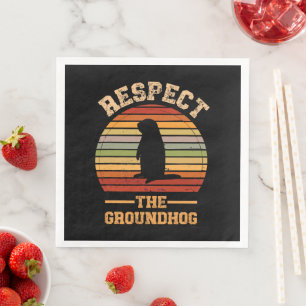 Serviette En Papier Respecter la fête du groundhog