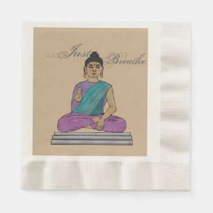 Serviette En Papier Respirez Le Bouddha Assis Calmant