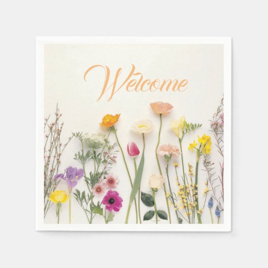 Serviette En Papier Ressort d'aquarelle Blooms Motif (Devant)