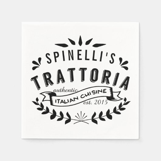 Serviette En Papier Restaurant italien Trattoria personnalisé Logo (Devant)