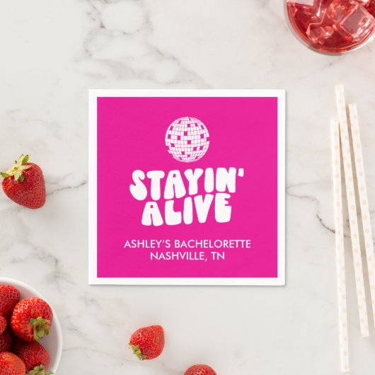 Serviette En Papier Rester en vie Bachelorette Disco (En situation)